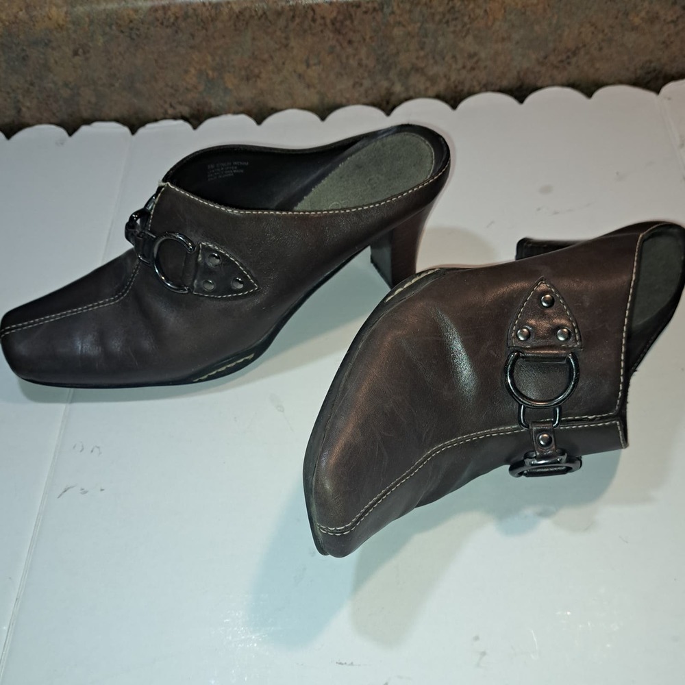 Darling Aerosoles Mules/Slip on Boot Shoes deep chocolate Stacked Heel 8
